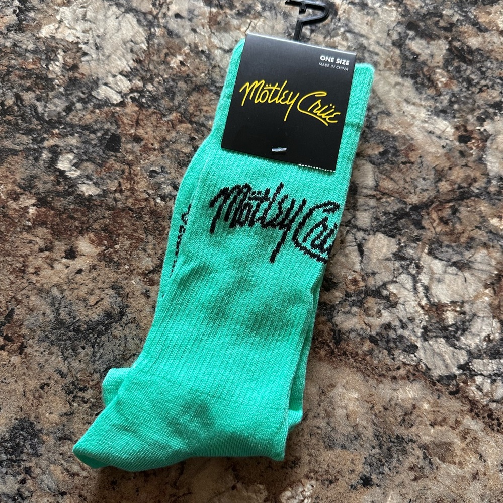 Mötley Crüe Socks Collectors Rock Band Merch Uni Size OS black and teal